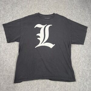 Vintage Death Note Y2K T-Shirt Anime Manga Black Size XL
